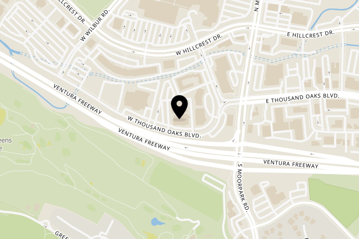 Map showing the location of The Original Pizza Cookery on 75 W Thousand Oaks Blvd in Thousand Oaks